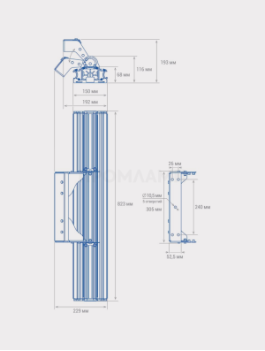 Размеры светильника TL-PROM Plus FL 24V LV 200 5K D